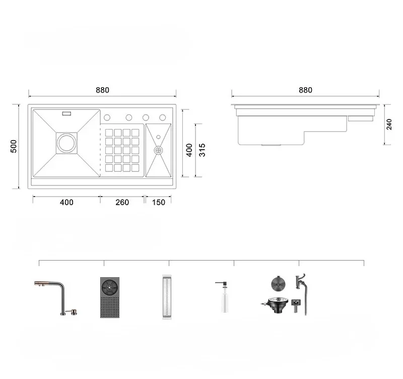 Schnelle AQ 8850NJX 88 Cm Mutfak Evyesi